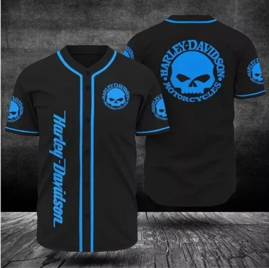 Harley Motor Racing Davidson Motorcycle Graphic Baseball Jersey
