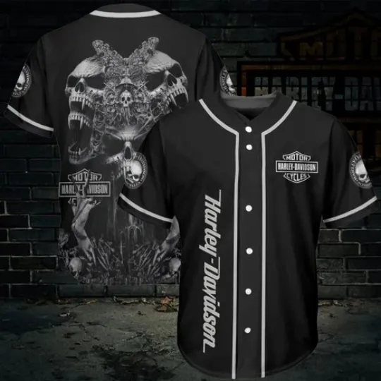 Discover Harley Motor Racing Davidson Motorcycle Graphic Baseball Jersey