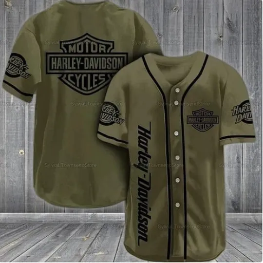 Harley Motor Racing Davidson Motorcycle Graphic Baseball Jersey