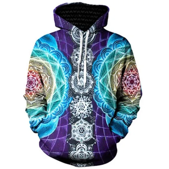 Mandala Psychedelic 3D Print Hoodie Unisex Pullover Sweatshirt
