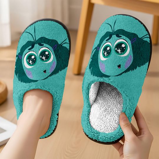 Discover Inside Out Cozy Slipper, Inside Out Envy Character Cozy Shoes, Disneyland Movie Slipper, Envy Comfortable House Shoes