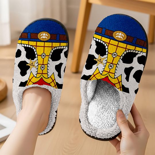 Toy Story Woody Slipper, Disneyland Toy Story Woody Movie Cozy Slipper, Disneyworld Woody Lovers Comfortable House Shoes