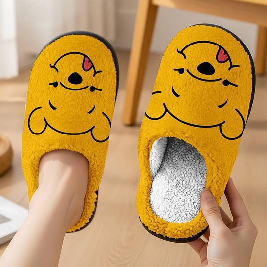 Disneyland Winnie The Pooh Slippers, Pooh Bear Big Face Family Matching Slippers, Winnie The Pooh Disneyworld Outfit, Pooh Lovers Slippers