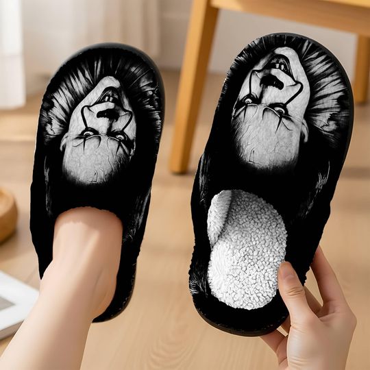 Pennywise Cozy Slipper Spooky Season Party Slipper, Trick Or Treat, Horror Halloween IT Movie Fan Slipper, Comfortable House Shoes