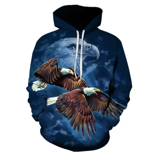 Discover 3D Flying Eagle Streetwear Hoodie for Women and Men