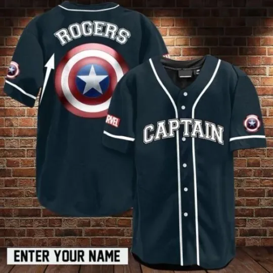 Personalized Captain America Lovers Gift For Fans 3D Baseball Jersey Shirt
