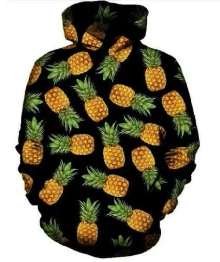 Discover 3D Pineapple Print Hoodie Unisex Casual Sweatshirt