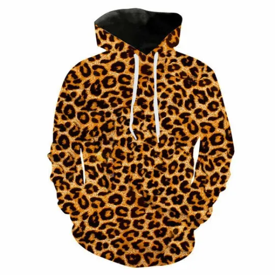 Discover New Leopard 3D Print Hoodie Unisex Casual Sportswear