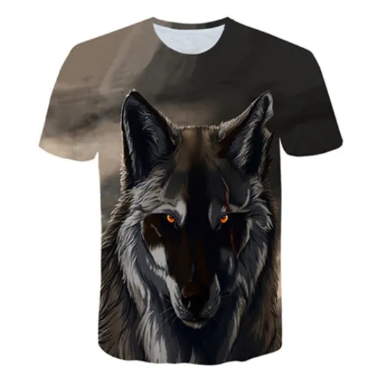 Discover Funny Animal Wolf 3D Print T-Shirt for Women and Men
