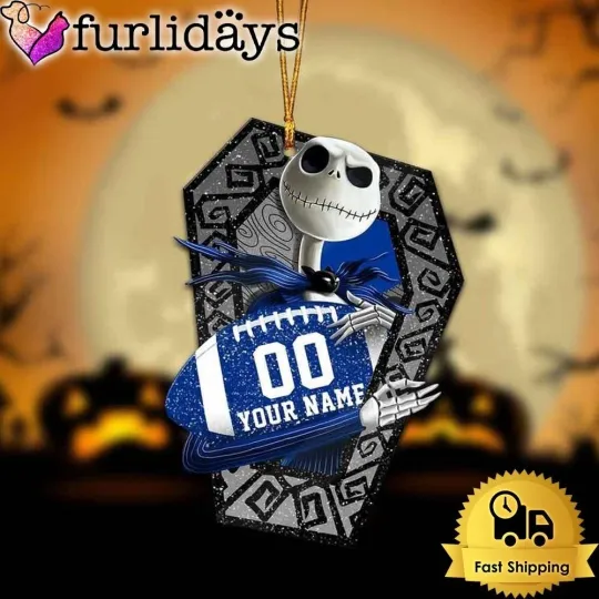 Personalized Los Angeles Football Team Rams Jack Skellington Halloween Ornament