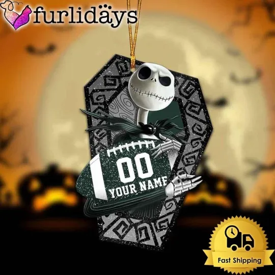 Personalized Green Bay Football Team Packers Jack Skellington Halloween Ornamenr