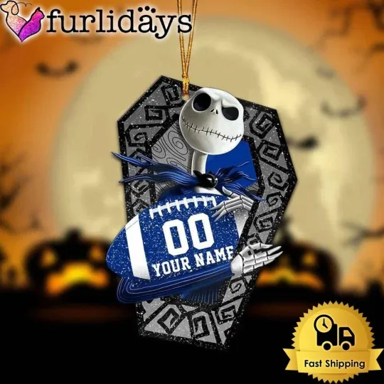 Personalized Buffalo Football Team Bills Jack Skellington Halloween Ornament