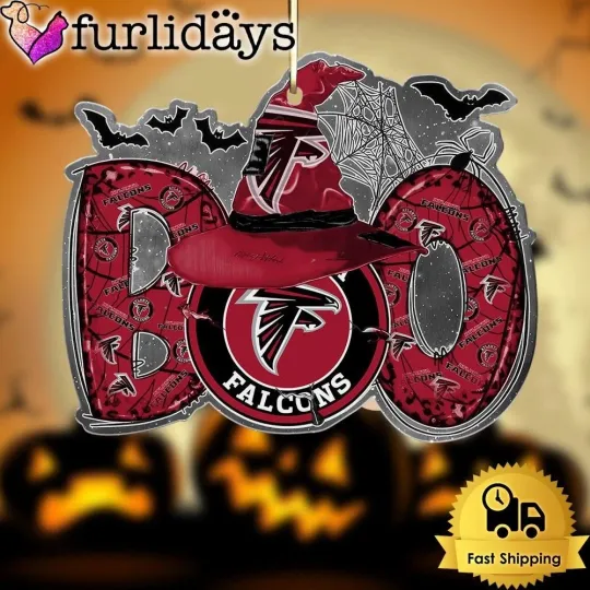 Personalized Atlanta Football Team Falcons Boo Halloween Ornament Gift Decor