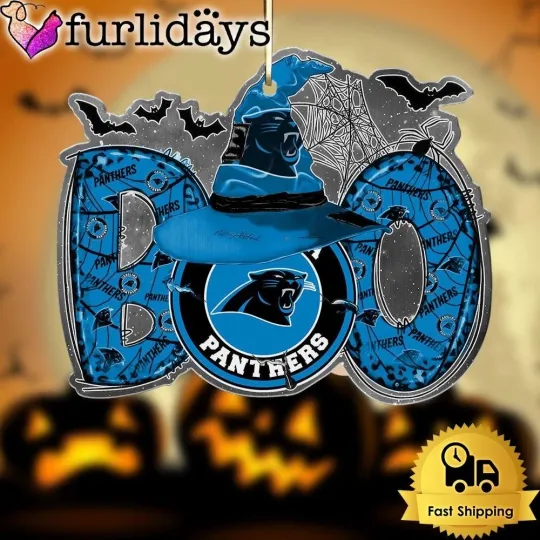 Personalized Carolina Football Team Panthers Boo Halloween Ornament Gift Decor