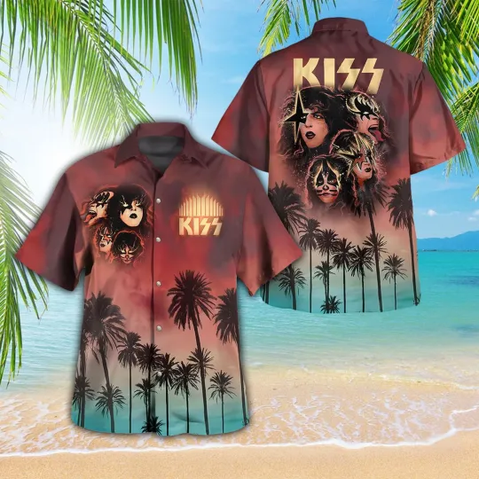 Kiss Band 3D Hawaiian Shirt for Men