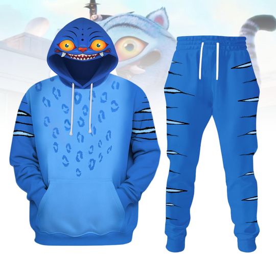 Discover Derpy Tiger Costume Hoodie Jogger Sets, Kpop Demon Hunters Costume Hoodie, Blue Tiger Sweatshirt, Huntrix Kpop Movie Cosplay Outfits