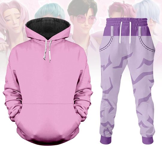 Discover Kpop Demon Hunters Costume Abby Hoodie Jogger, Kpop Abby Cosplay Hoodie, Cosplay Saja Boys Shirt, pop Dem0n Hunters Saja Boys Gift