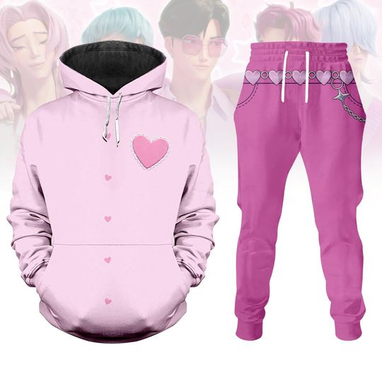 Discover Romance Mystery KPop Demon Hunters Costume Hoodie Jogger, Saja Boys Cosplay Hoodie, Kpop Demon Hunters Hoodie, Kpop Gift For Him