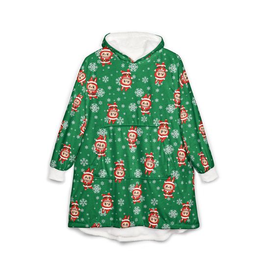 Santa Labubu Blanket Hoodie, Christmas Gift Idea