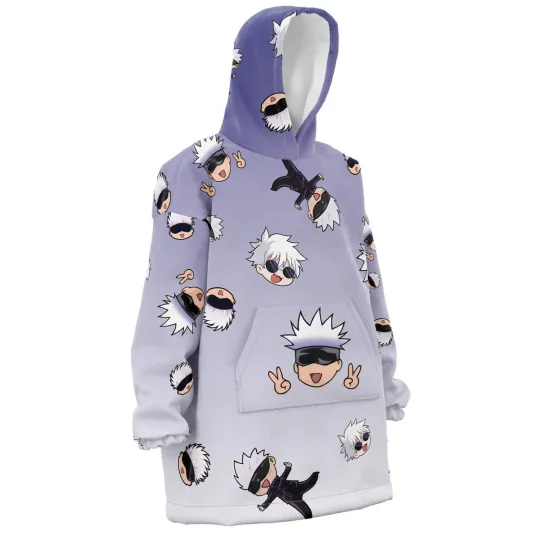 Gojo Pattern Blanket Hoodie, Christmas Gift Idea