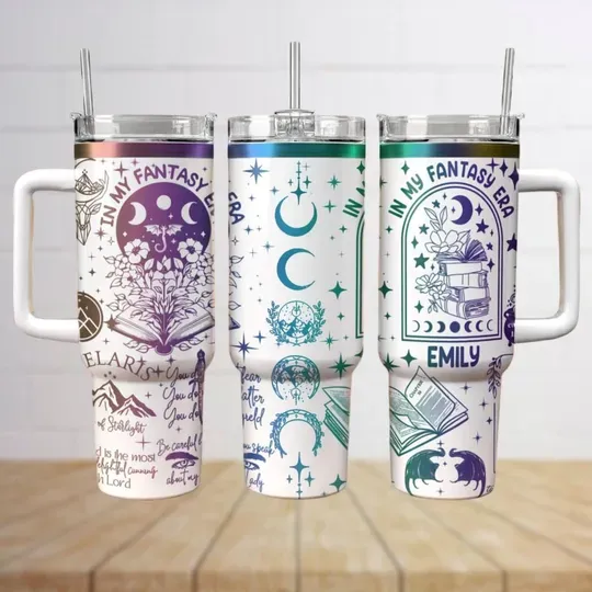 Velaris City of Starlight Engraved Tumblers 40 Oz With Handle, The Bat Boys Tumbler, Fantasy Book Lover Gift