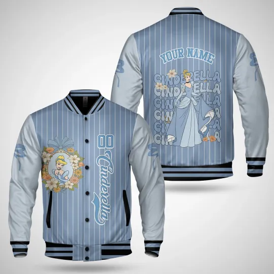 Discover Personalized Cinde Princess Magic Mirror Coquette Bow Baseball Jacket
