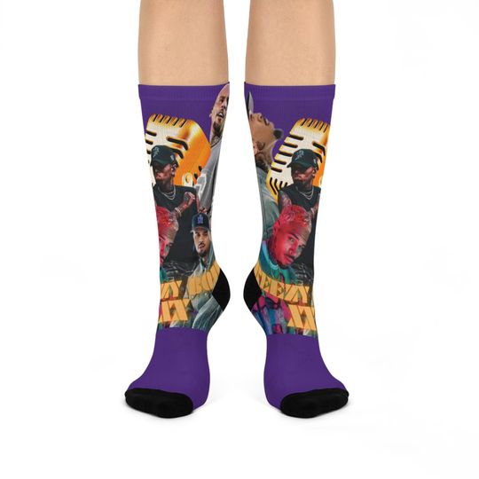 Chris Brown Breezy Bowl Fan Socks 20th Anniversary Edition