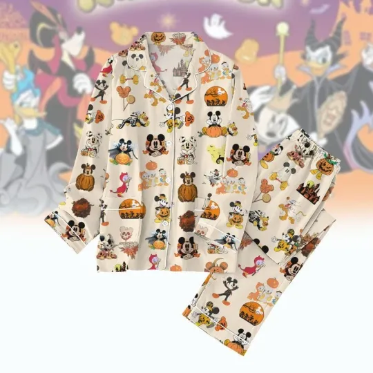 Discover Mickey And Friends Pumkin Halloween Trick Ore Treat Spooky Vibes Pajamas Set