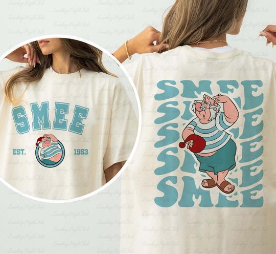 Retro Peter Pan Smee 2 Sided Shirt, Peter Pan Character Smee Shirt, Captain Hook Smee Tinkerbell Fairy Wendy, Neverland Family Shirt
