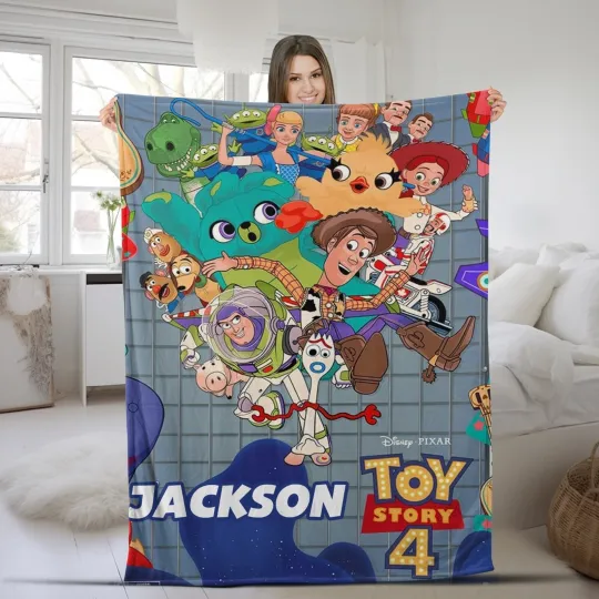Discover Custom Name Toy Story Plush Fleece Blanket, Disney Toy Story Characters Blanket