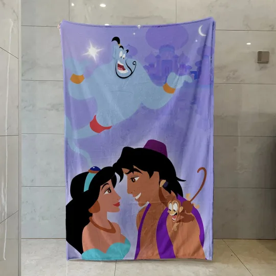 Disney Blanket Cartoon Aladdin, Aladdin And Jasmine Fleece Blanket Bedding