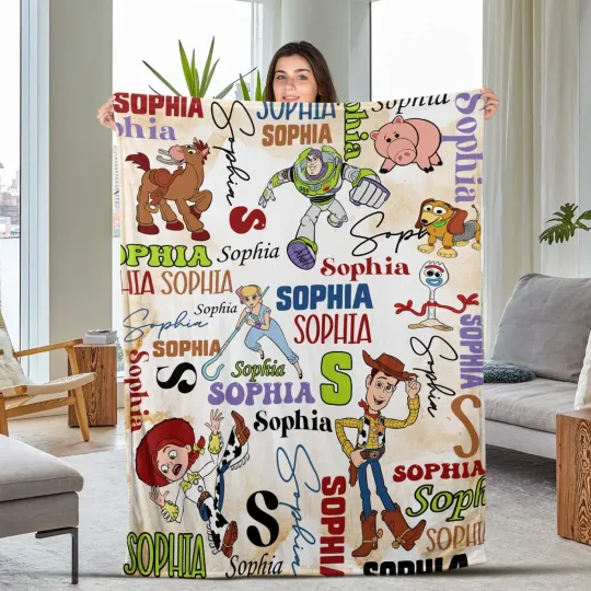 Discover Personalized Disney Toy Story Plush Fleece Blanket, Disney Movie Fleece Blanket