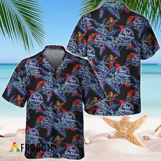 Pabst Blue Ribbon Beer Hawaiian Shirt, Summer Beach Shirt