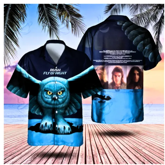 Discover Great Rock Band Rush Fly By Night Hawaiian Shirt, Music Lovers Shirt Size S-5XL