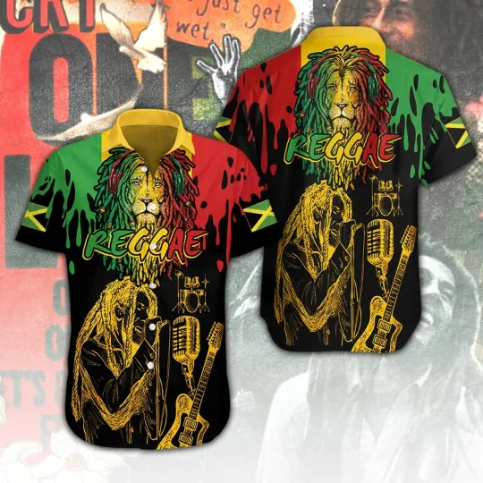 Bob Marley Short Sleeve Hawaiian Shirt