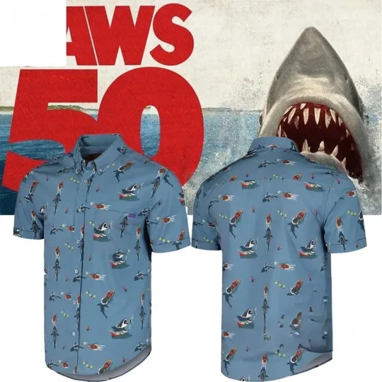 Jaws Unisex Battle Of Amity Hawaiian Shirt, Gift for Shark Lover