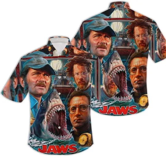 Discover Jaws of Liberty Sky Blue Hawaiian Shirt Unisex's