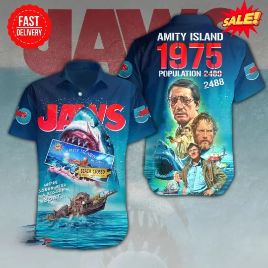 Jaws 3D Hawaiian Shirt 2025 , Gift for Shark Lover