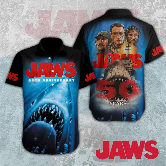 Jaws Short Sleeve Dress Shirt, Gift for Shark Lover