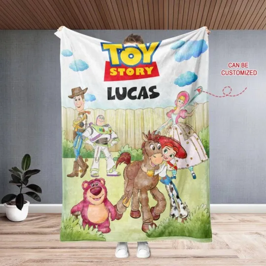 Discover Personalized Disneyland Toy Story Fleece Blanket, Custom Disney Toy Story Friend