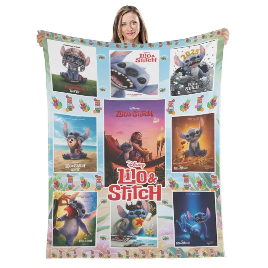 Lilo & Stitch Live Action Movies Fleece Blanket, Disney Blanket, Best Present
