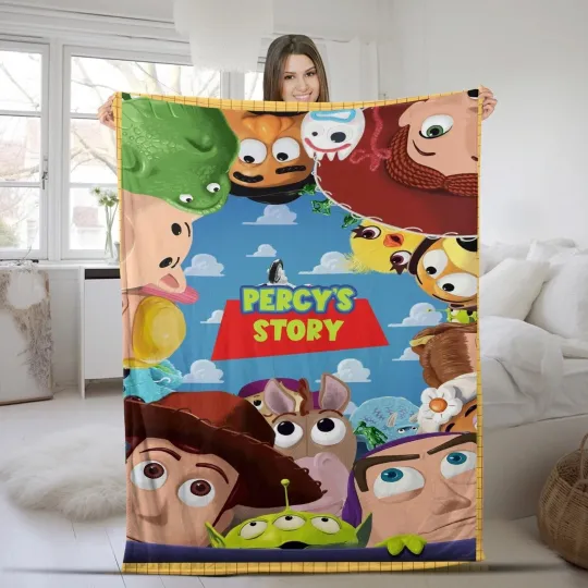 Discover Personalized Disney Toy Story Blanket, Custom Name Disney Fleece Blanket, Toy