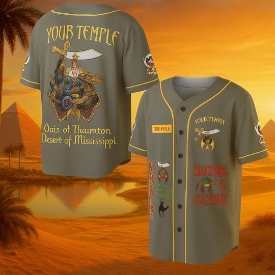 Discover Personalized Olive Nobles Shrine Ride Clyde Baseball JerseyCustom Temple Name