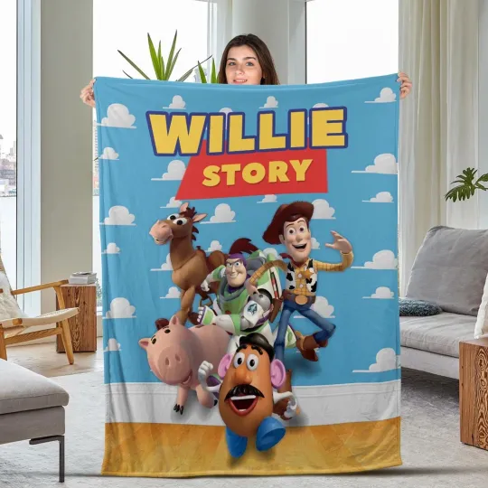 Personalized Disney Toy Story Blanket, Toy Story Disney Movie Fleece Blanket