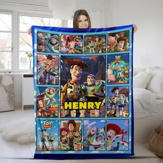 Discover Personalized Name Blanket, Personalized Toy Story Blanket, Disney Fleece Blanket