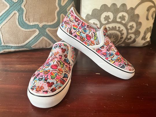 Rainbow Disney Snacks Shoes - Pride Disney  - Women's Slip On Sneakers
