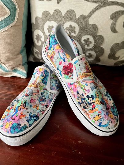 Disney Character Shoes - Disney Bounding - Rainbow - Women's Slip On Sneakers