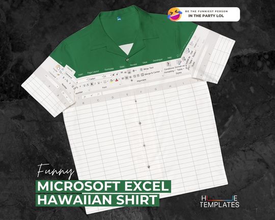 Discover Microsoft Excel Hawaiian Shirt, Fun Summer Apparel, Office Party Outfit, Gift for Tech Lovers, Funniest Halloween, Literal Office Uniform