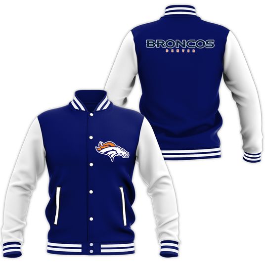 Denver Broncos Varsity Jacket, Coat, Birthday Gift, Sport Gifts