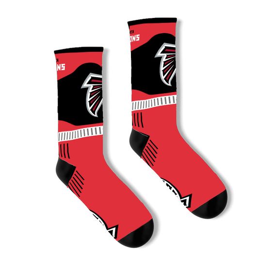 ATLANTA FALCONS football FOOTBALL LOGO SPORT FAN CREW SOCKS LARGE 2 PAIR SET
